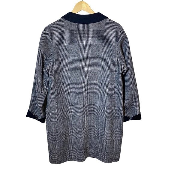 Schneiders of Salzburg Women's Reversible Alima Wool Coat Glen Plaid Navy Wht 8 - Picture 5 of 14